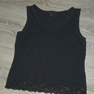 Coldwater Creek Black Tank Top with Lace Trim